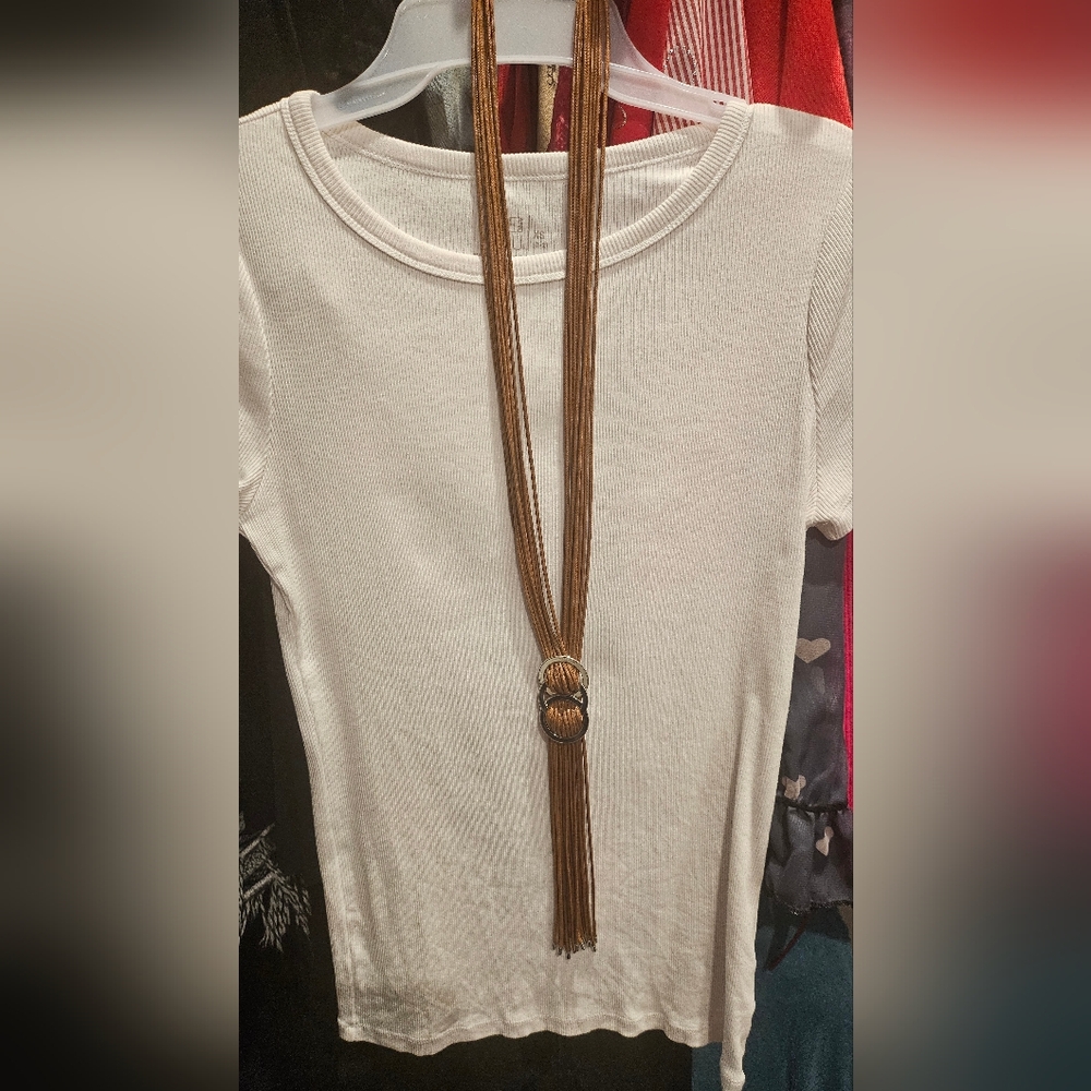 Tan Pleather Necklace